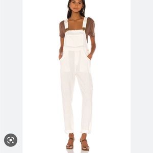WeWoreWhat Basic White Linen Overalls